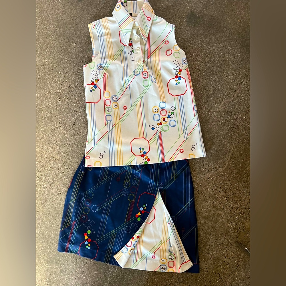 Vintage 2 piece set tennis outfit golf outfit summer outfit